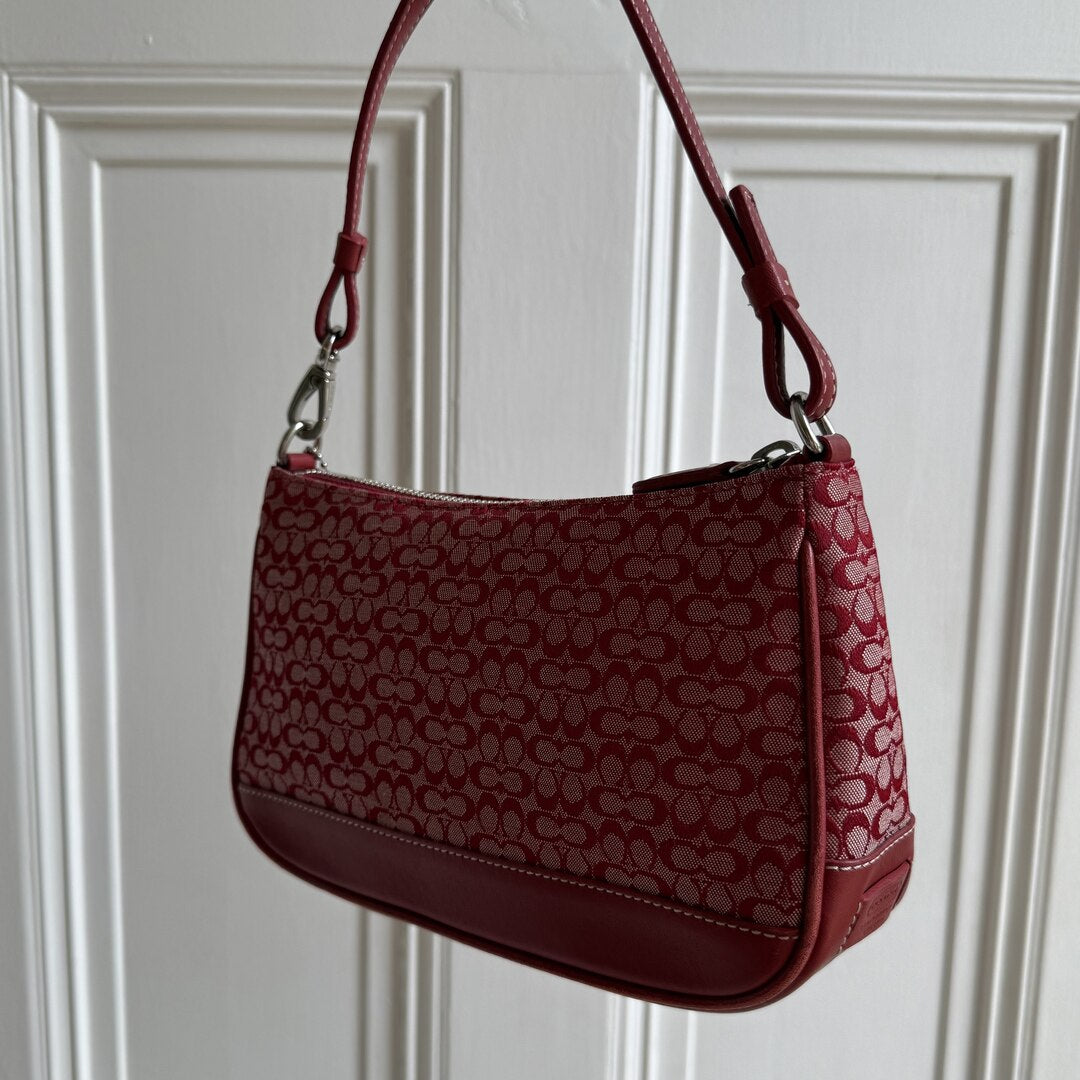 Rare Coach Mini Signature Demi Red Shoulder Bag