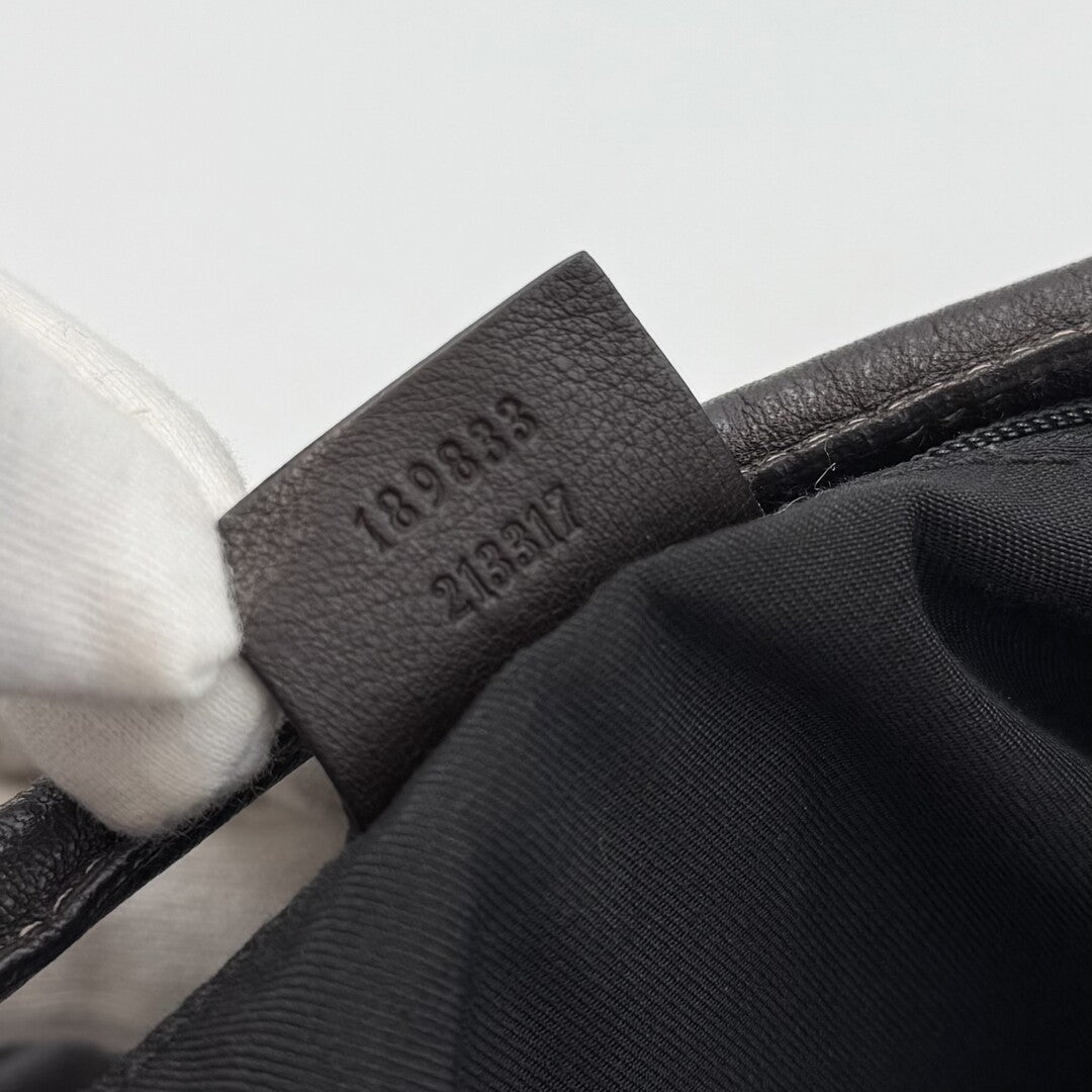 Gucci Abbey Leather Dark Brown Shoulder Bag