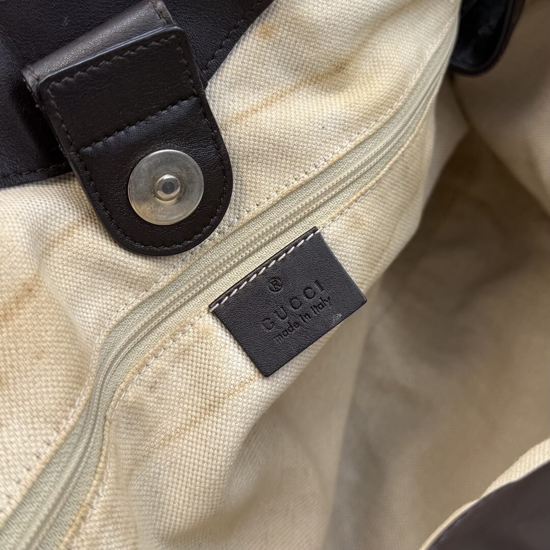 Gucci Guccissima Sukey Leather Brown Tote Bag