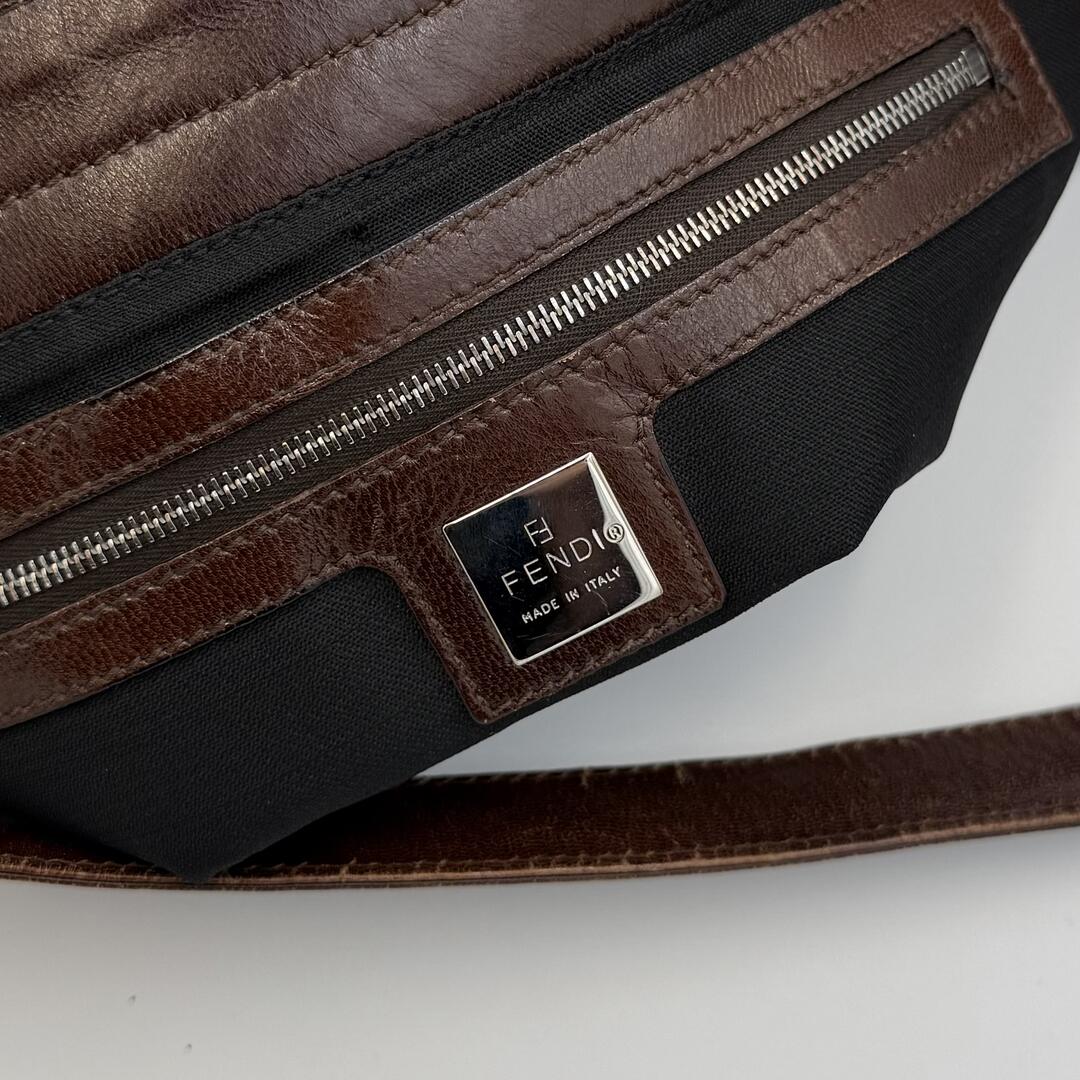 Fendi Mamma Baguette Suede Brown Shoulder Bag