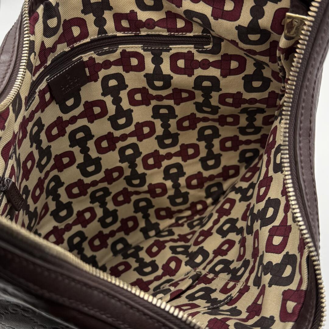Gucci Guccissima Hobo Brown Leather Shoulder Bag