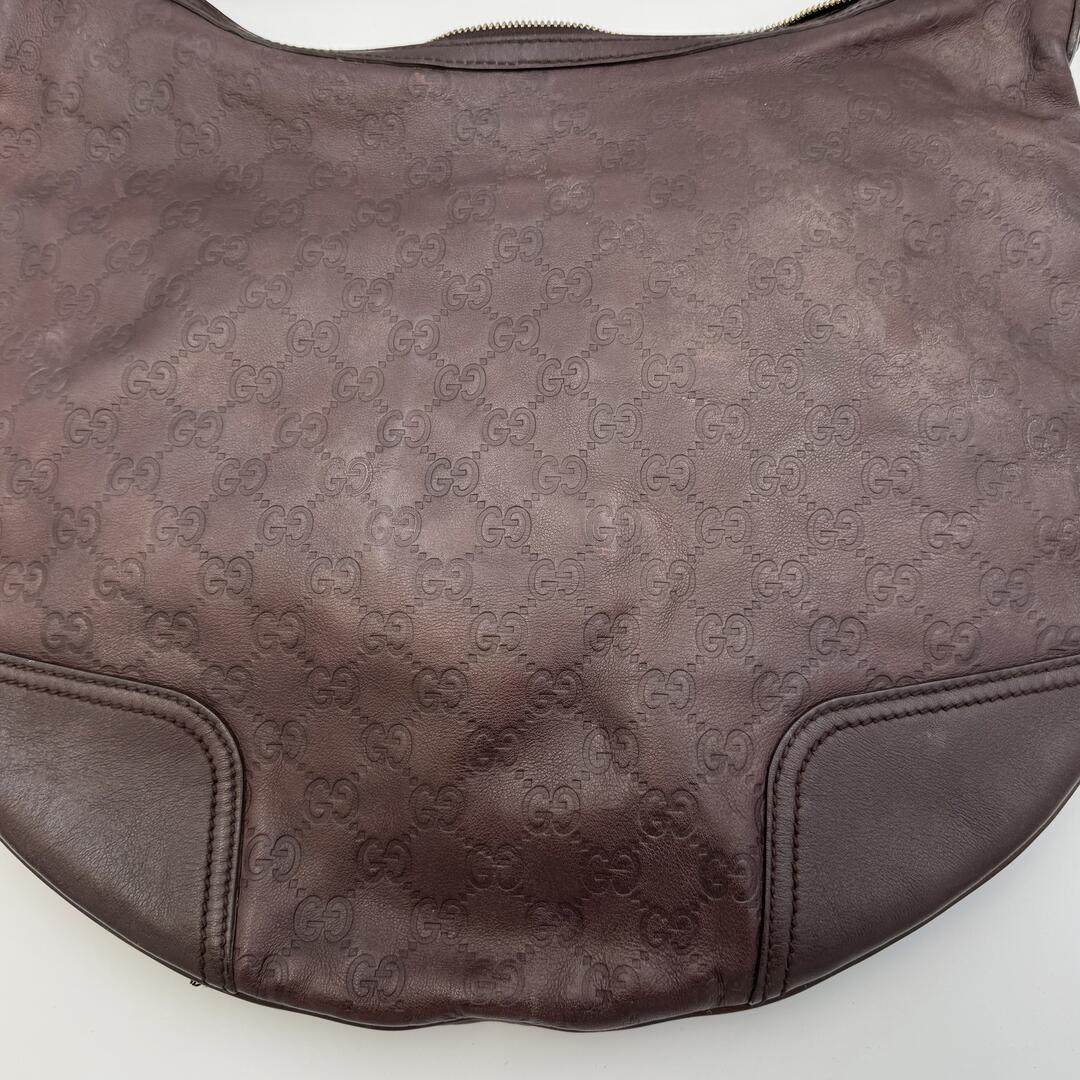 Gucci Guccissima Hobo Brown Leather Shoulder Bag