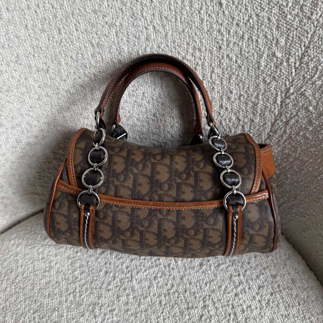 2000s Dior Romantique Trotter Brown Shoulder Bag