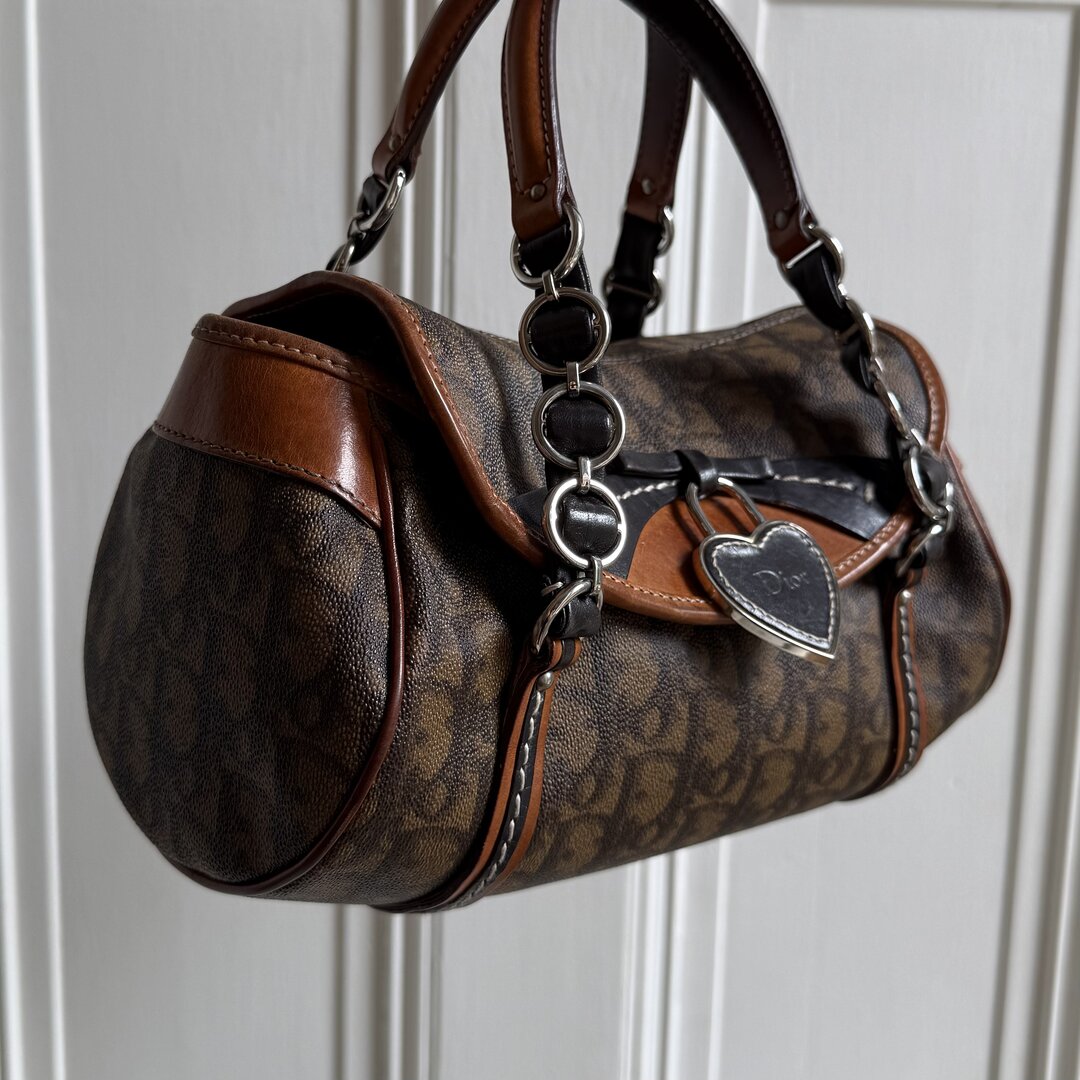 2000s Dior Romantique Trotter Brown Shoulder Bag