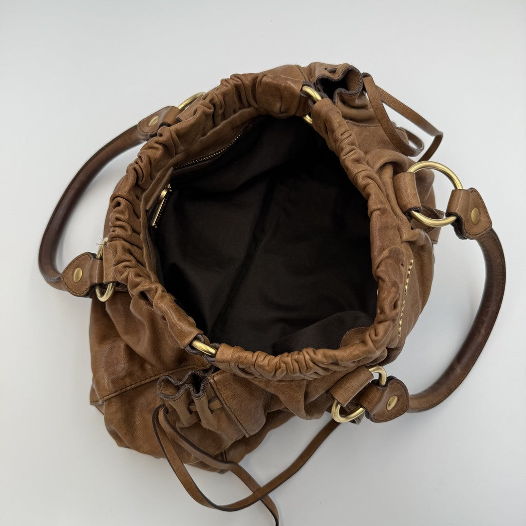 Miu Miu Vitello Leather Brown Handbag