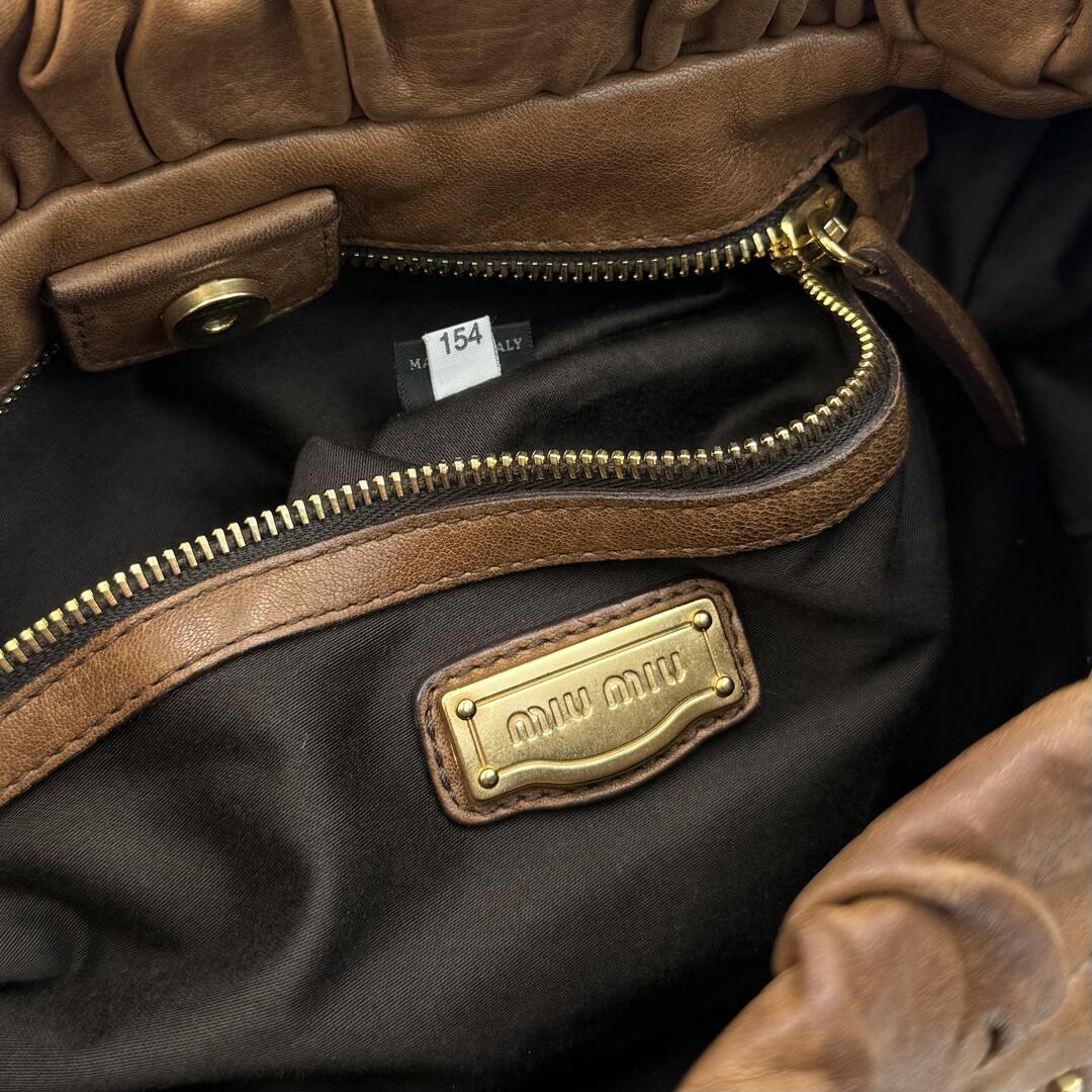 Miu Miu Vitello Leather Brown Handbag