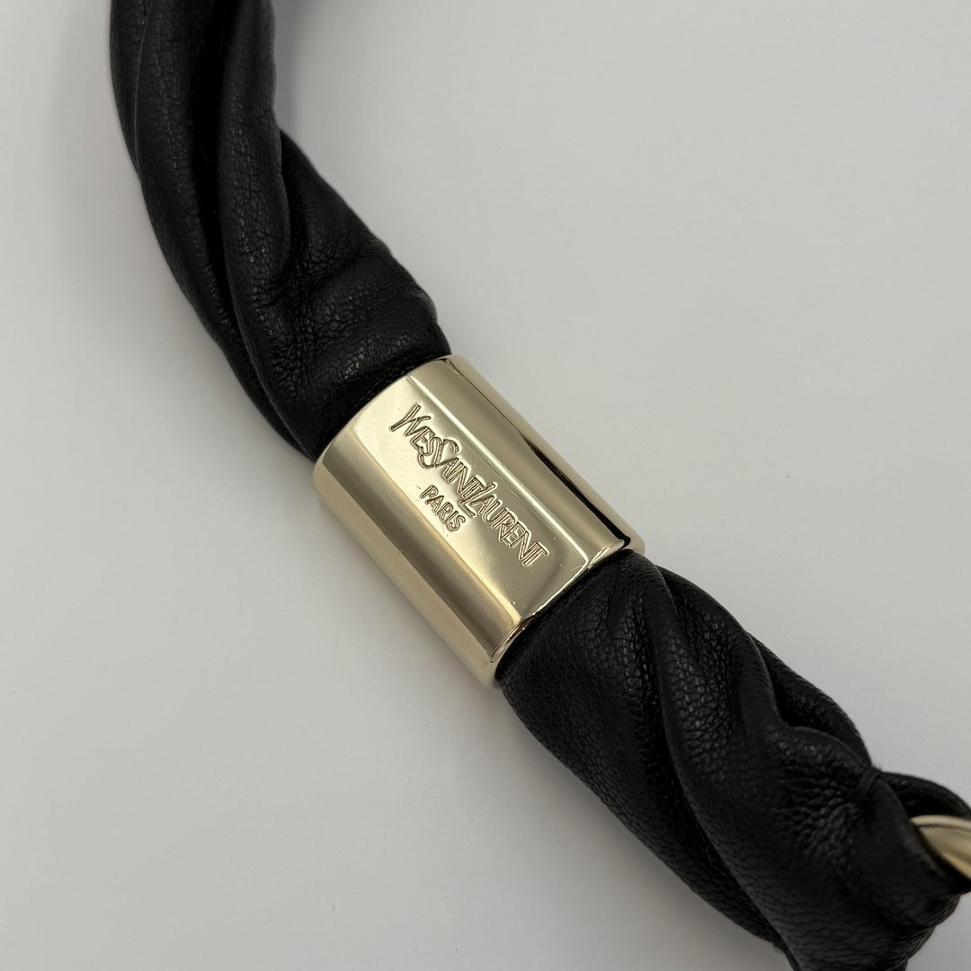 YSL Saint Tropez Leather Black Shoulder Bag