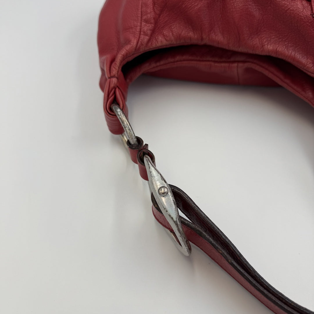 Yves Saint Laurent Rive Gauche Leather Red Shoulder Bag