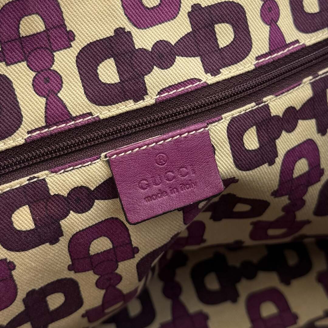 Rare Gucci Guccissima Abbey Purple Leather Shoulder Bag