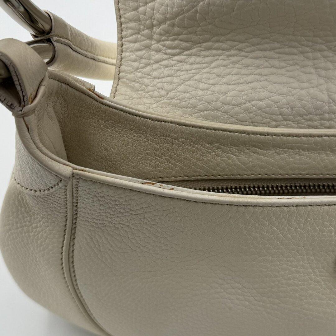 2003 Prada Hobo VItello Daino Leather White Shoulder Bag