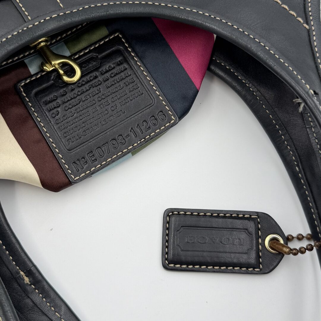 Coach Buckle Leather Black Tote Bag