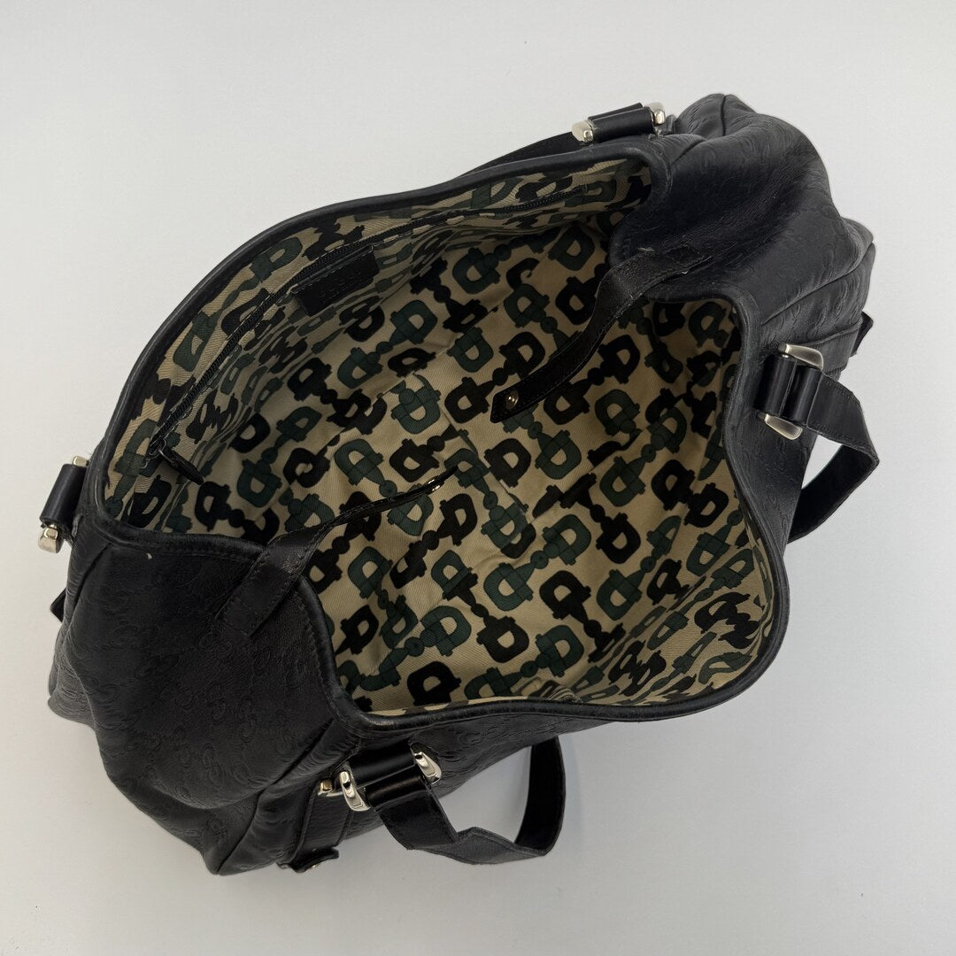 Gucci Guccissima Abbey Leather Black Tote Bag