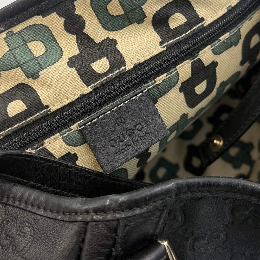 Gucci Guccissima Abbey Leather Black Tote Bag