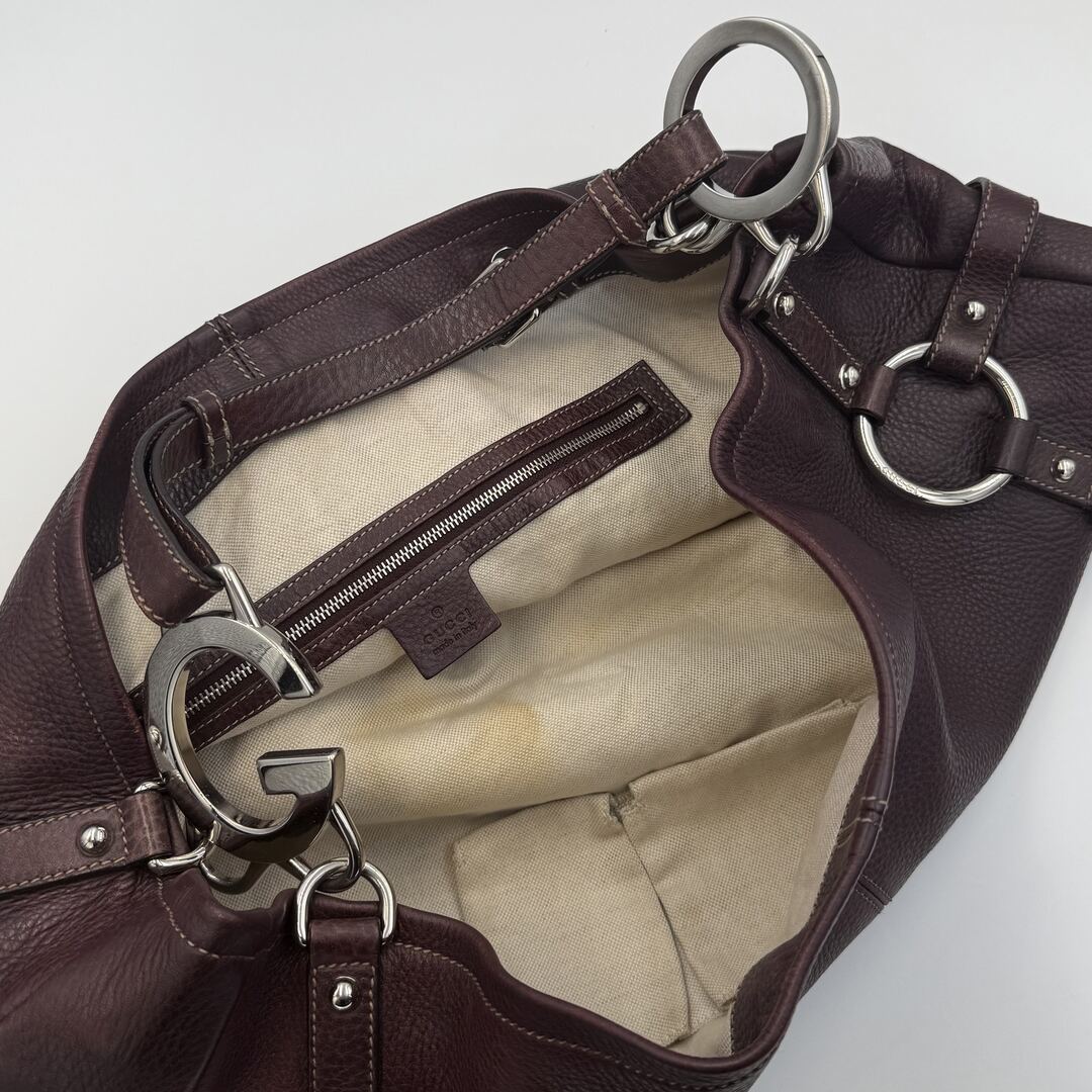 Gucci Charlotte Leather Brown Shoulder Bag
