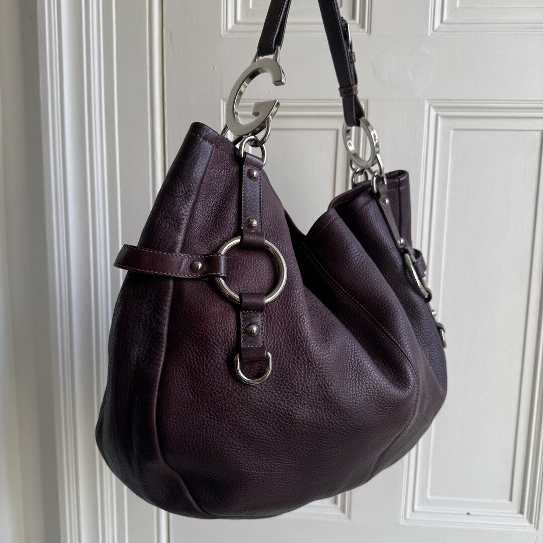 Gucci Charlotte Leather Brown Shoulder Bag