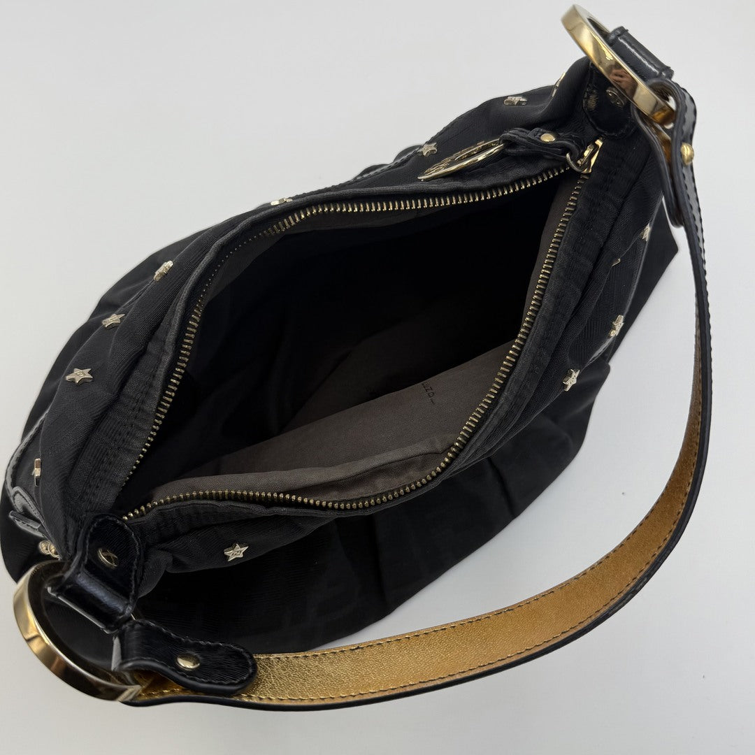 Fendi Zucca Chef Star Black Shoulder Bag
