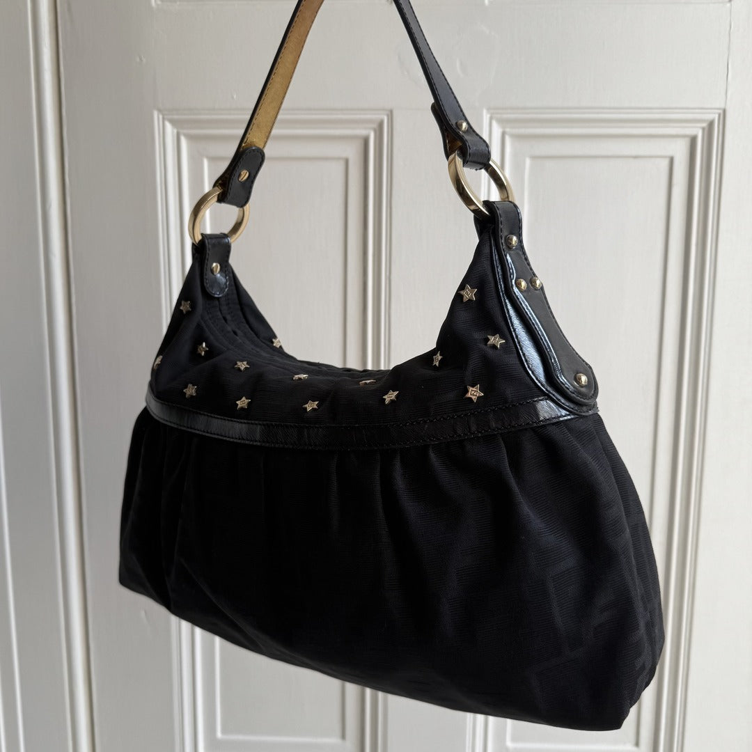 Fendi Zucca Chef Star Black Shoulder Bag