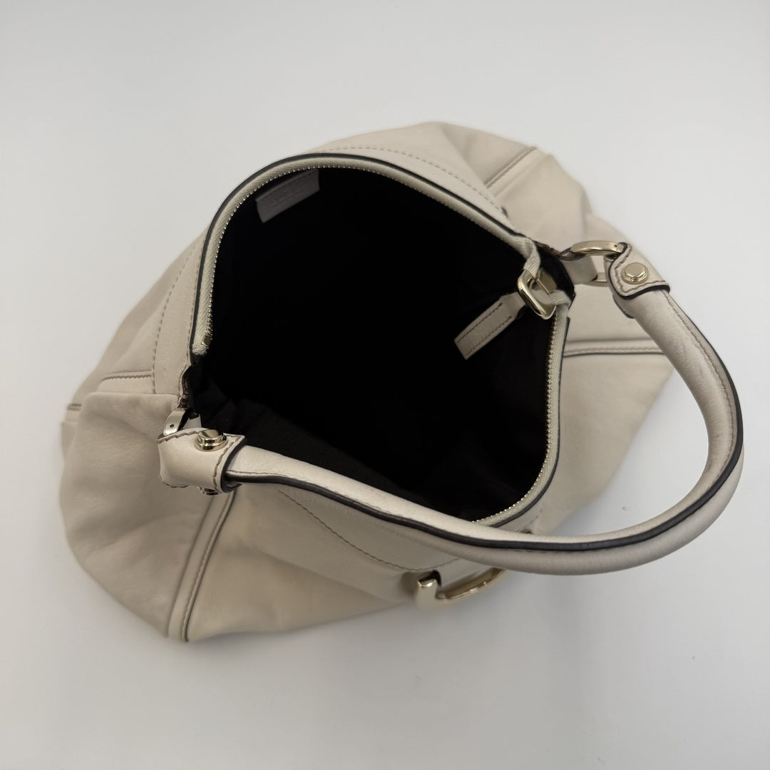 Gucci Abbey Leather White Shoulder Bag