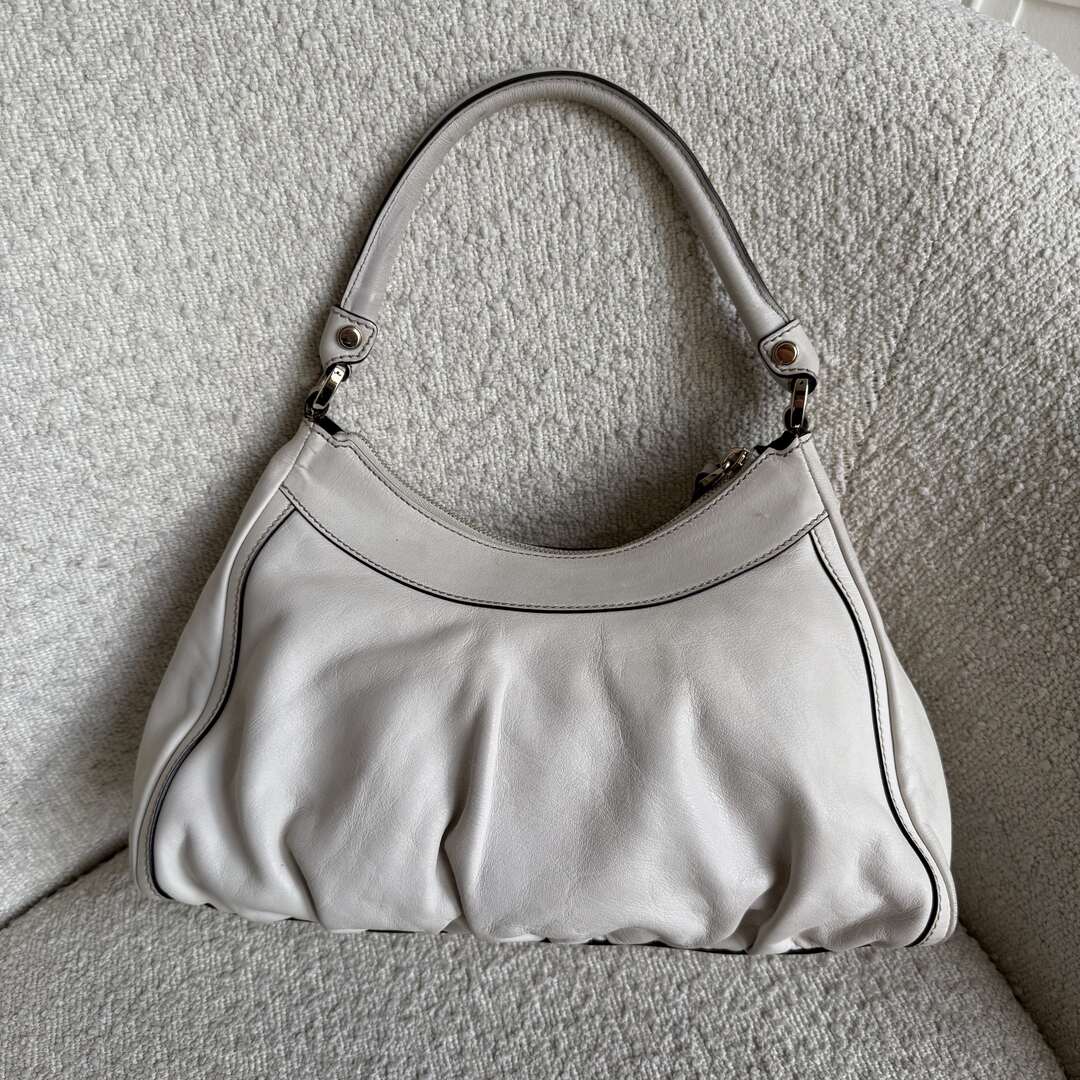 Gucci Abbey Leather White Shoulder Bag