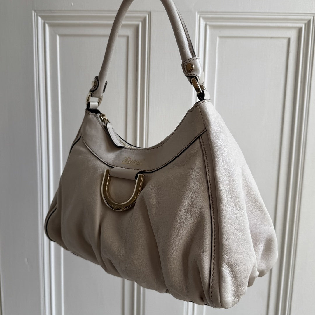 Gucci Abbey Leather White Shoulder Bag