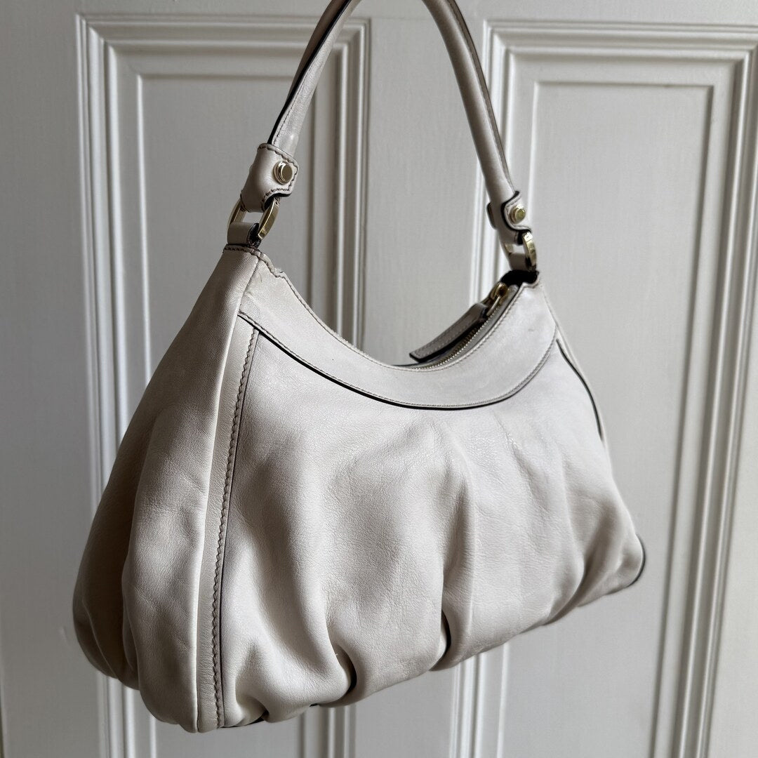 Gucci Abbey Leather White Shoulder Bag