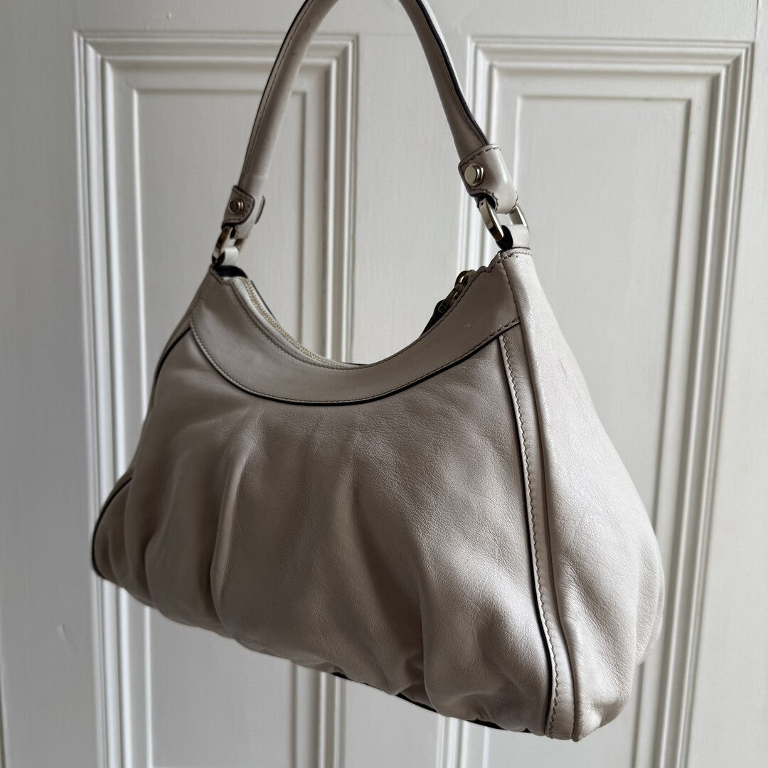 Gucci Abbey Leather White Shoulder Bag