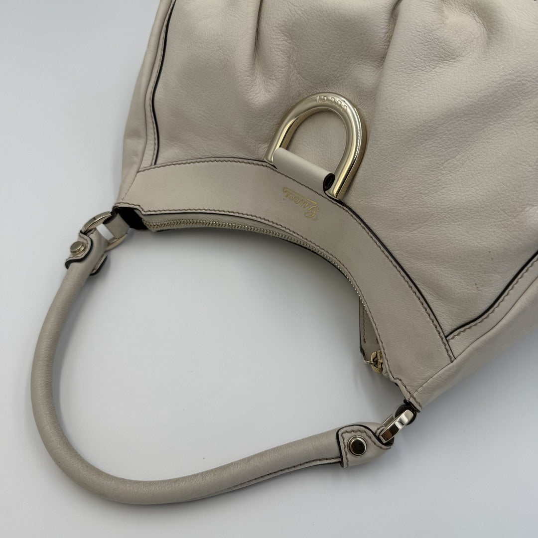 Gucci Abbey Leather White Shoulder Bag