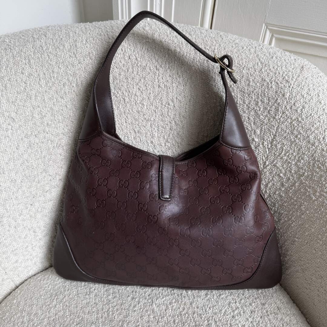 Gucci Guccissima Jackie Leather Brown Shoulder Bag