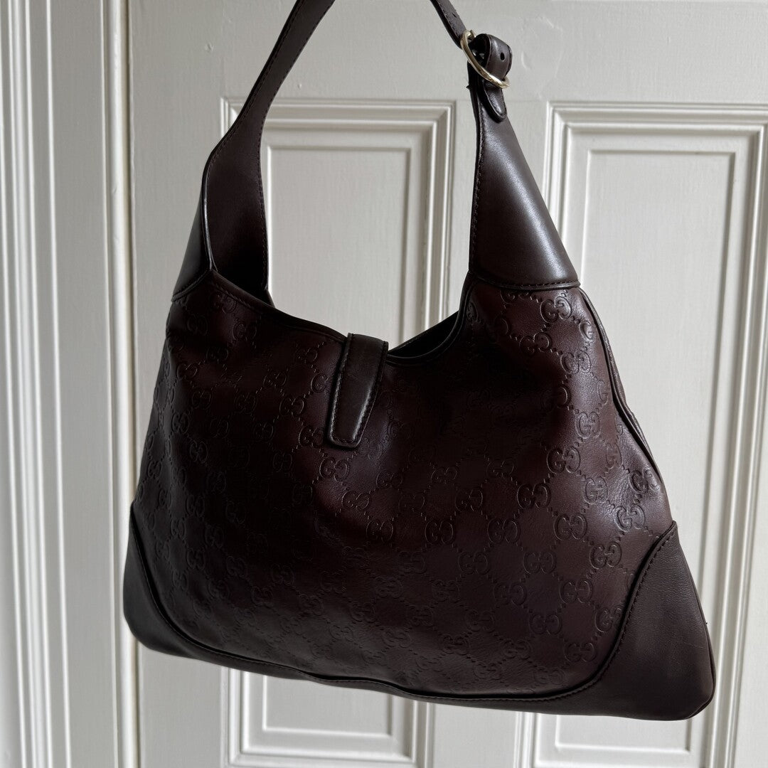Gucci Guccissima Jackie Leather Brown Shoulder Bag