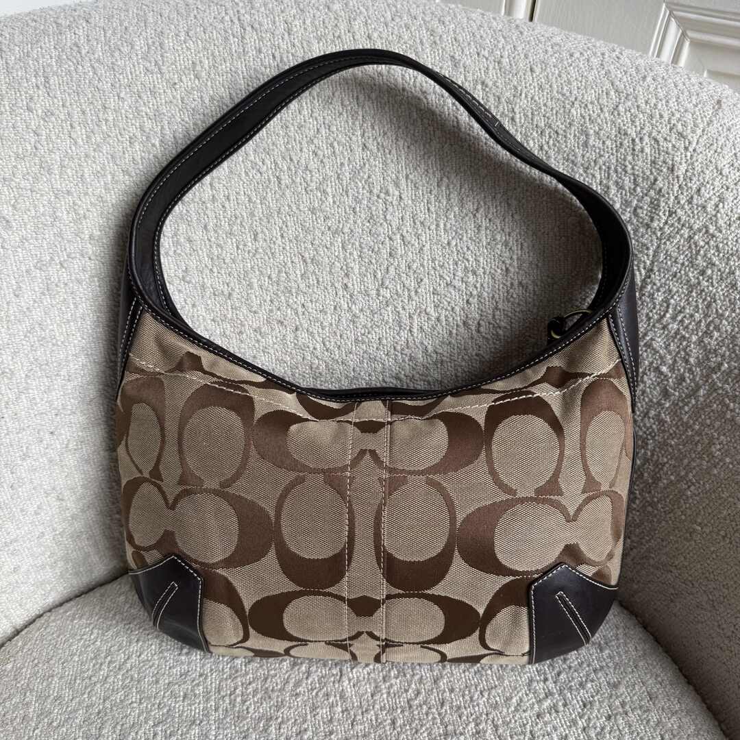 Coach Signature Hobo Brown Shoulder Bag