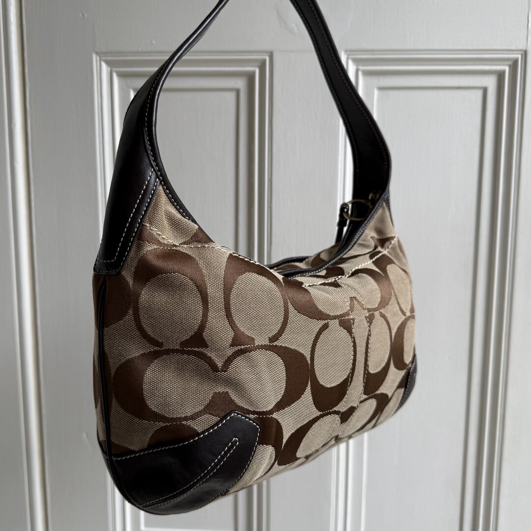 Coach Signature Hobo Brown Shoulder Bag