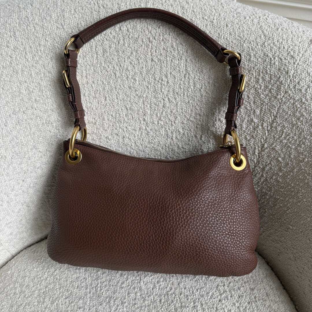 Prada Vitello Daino Leather Brown Shoulder Bag