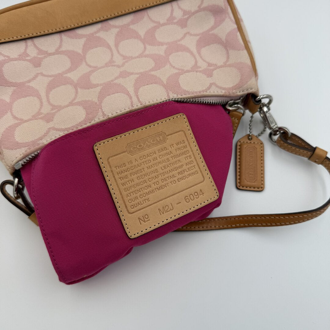 Coach Signature Demi Pink Shoulder Bag