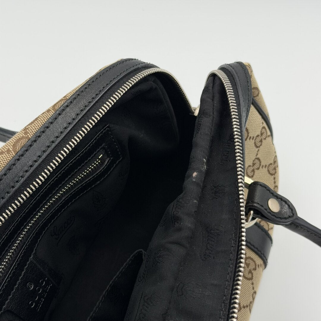 Gucci GG Canvas Twins Black Shoulder Bag