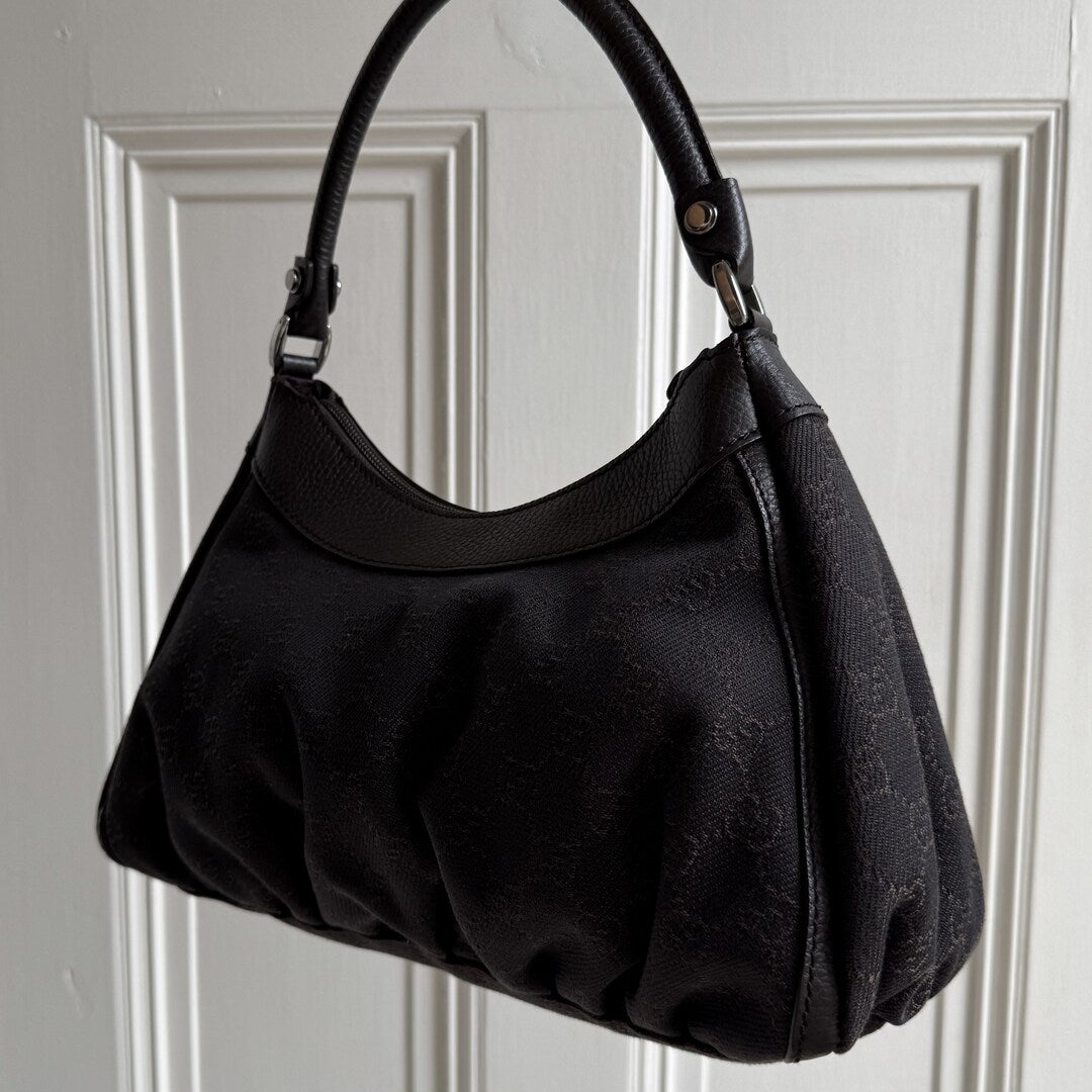 Gucci GG Canvas Abbey Chocolate Brown Shoulder Bag