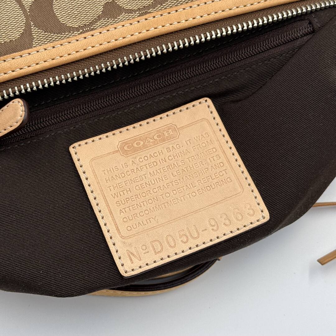 Coach Signature Tassel Tan Shoulder Bag