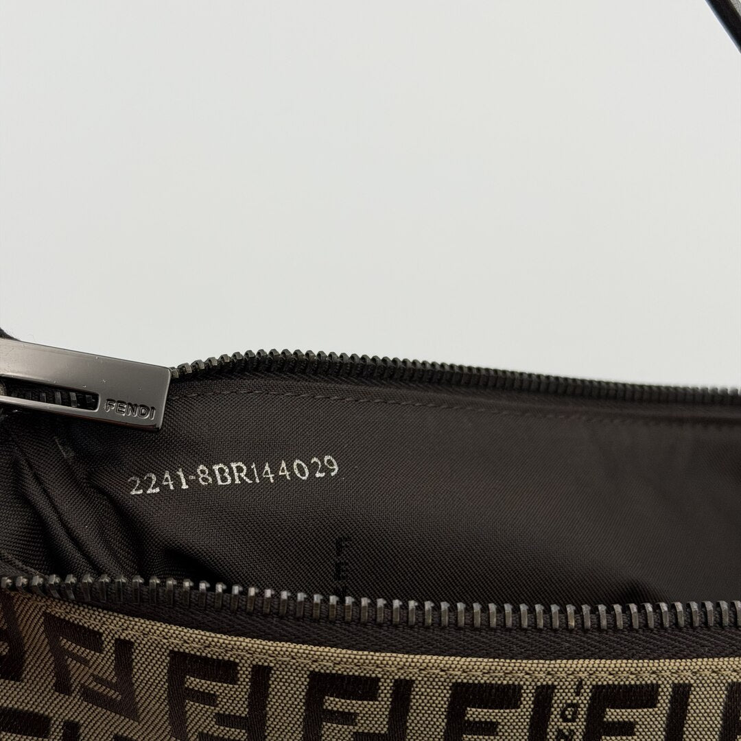 Fendi Zucchino Brown Pochette Shoulder Bag