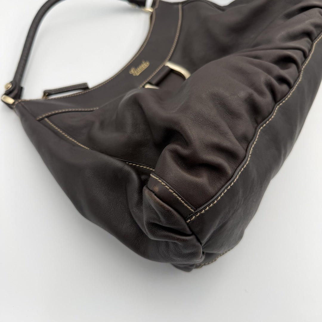 Gucci Abbey Leather Brown Shoulder Bag