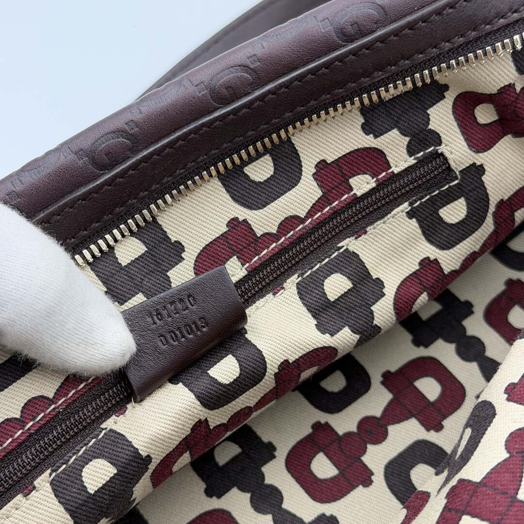 Gucci Guccissima Princy Brown Leather Shoulder Bag