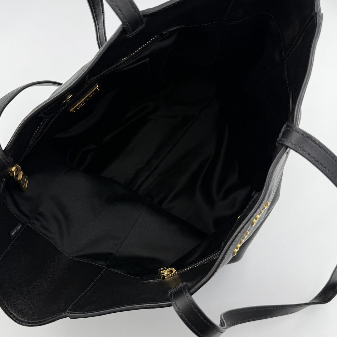 Miu Miu Vitello Black Leather Tote Bag