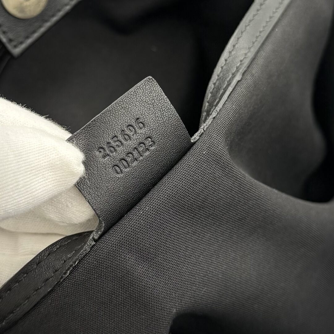 Gucci Guccissima Black Leather Tote Bag