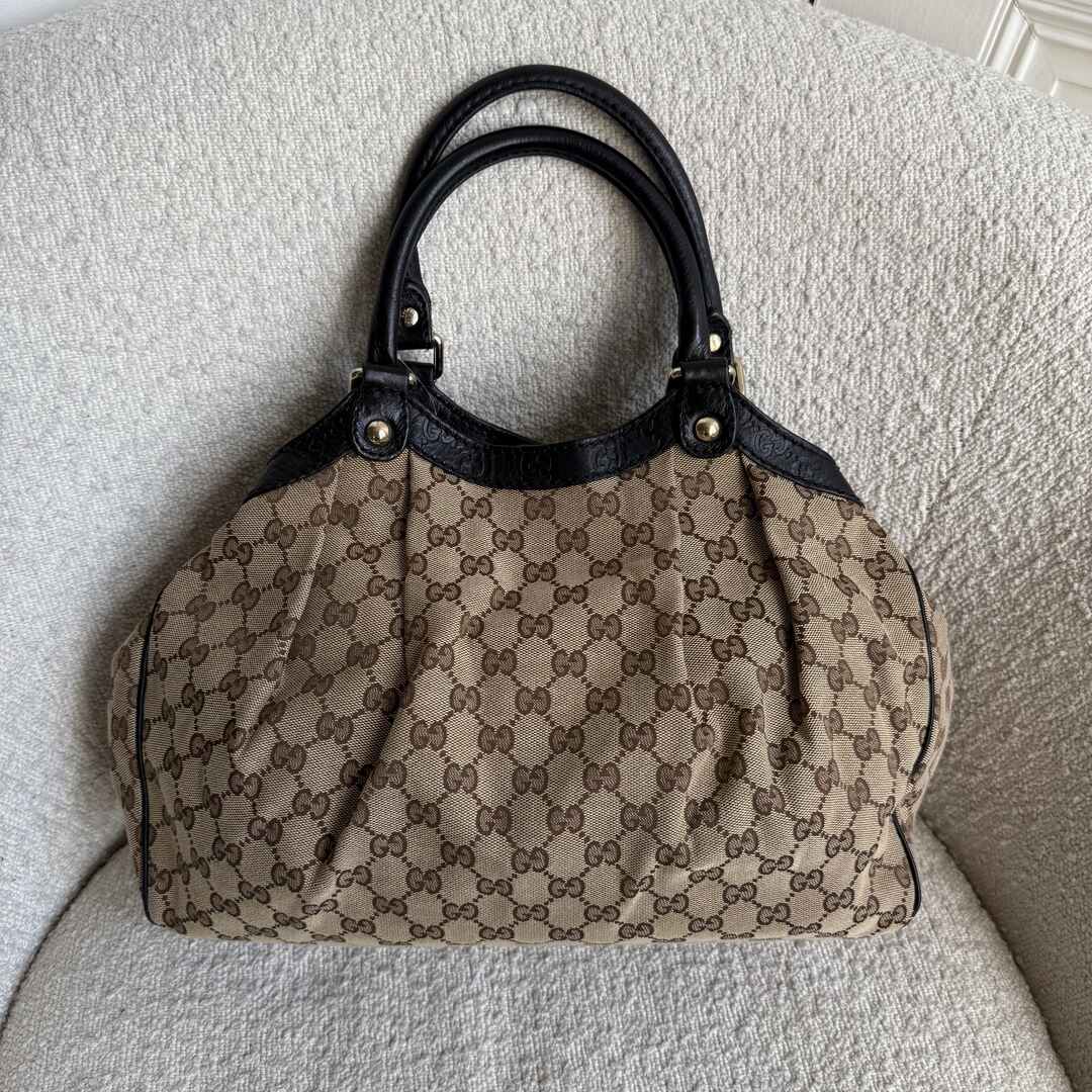 Gucci Monogram Sukey Black Tote Bag