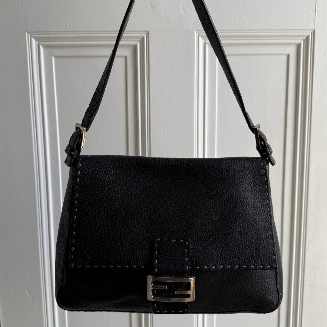 Fendi Selleria Mama Baguette Black Shoulder Bag