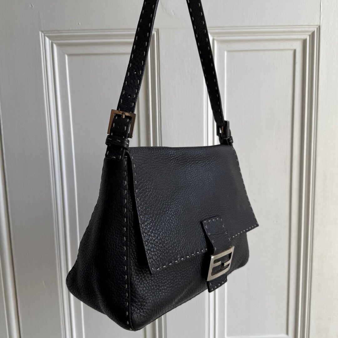 Fendi Selleria Mama Baguette Black Shoulder Bag