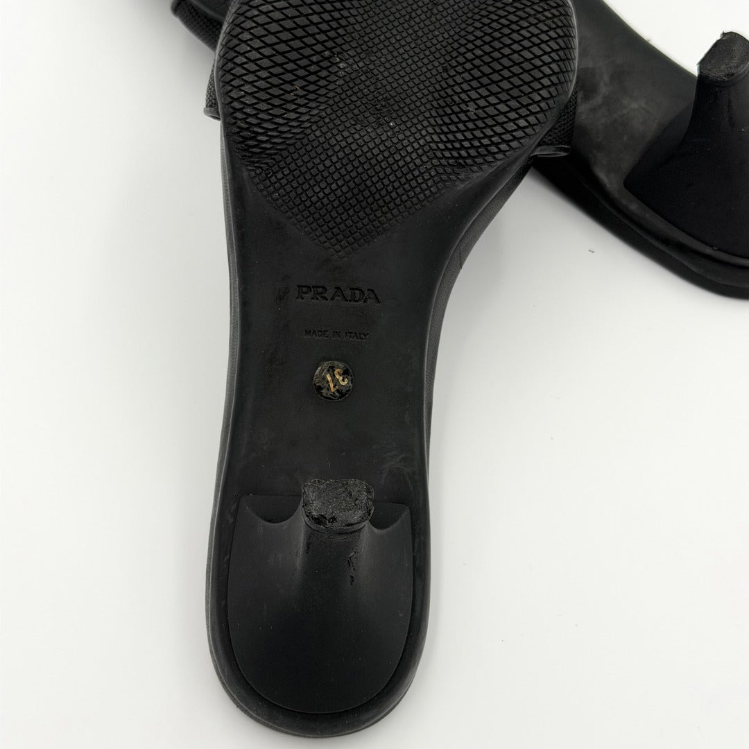 2000s Prada Sports Black Kitten Heels