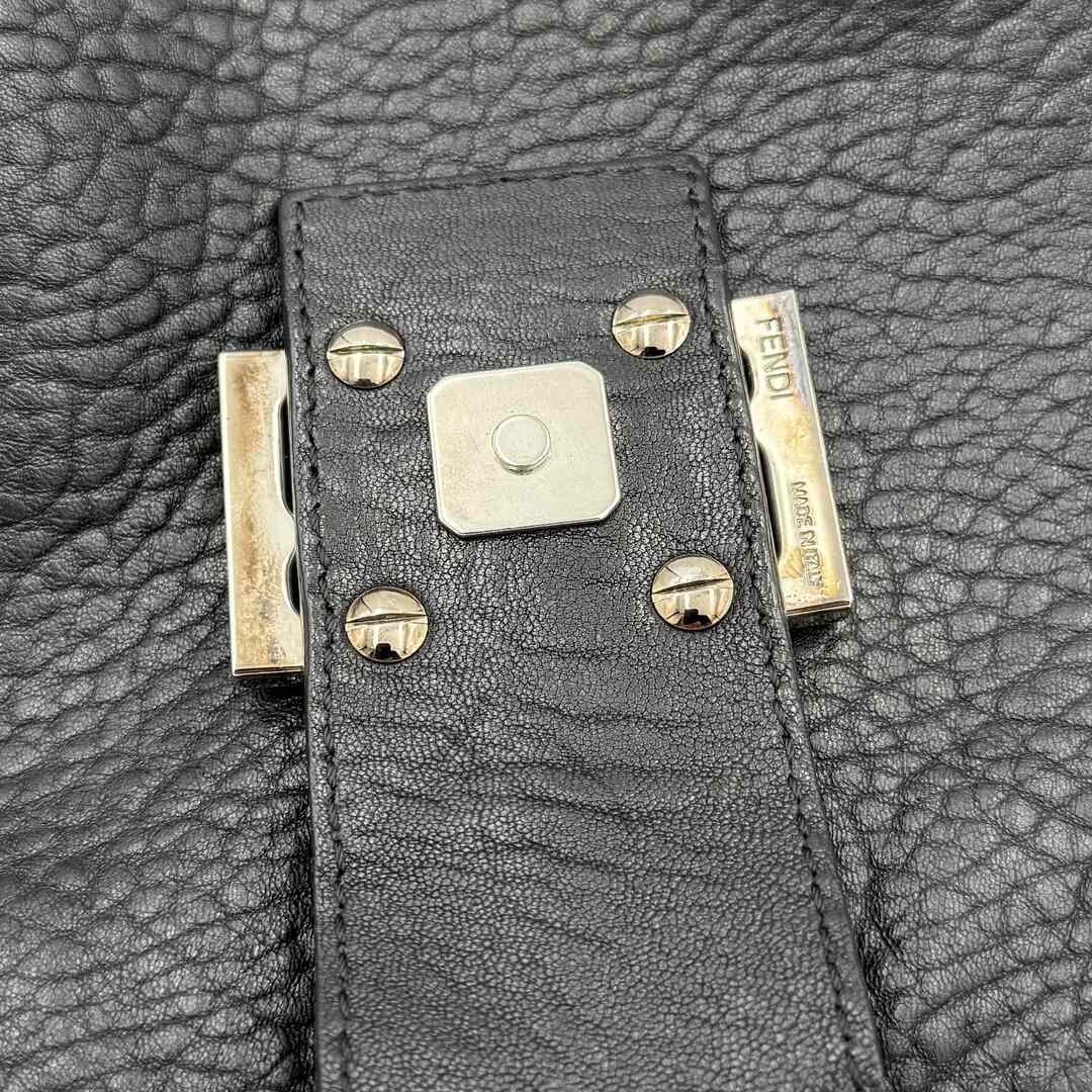 Fendi Baguette Hobo Black Leather Shoulder Bag