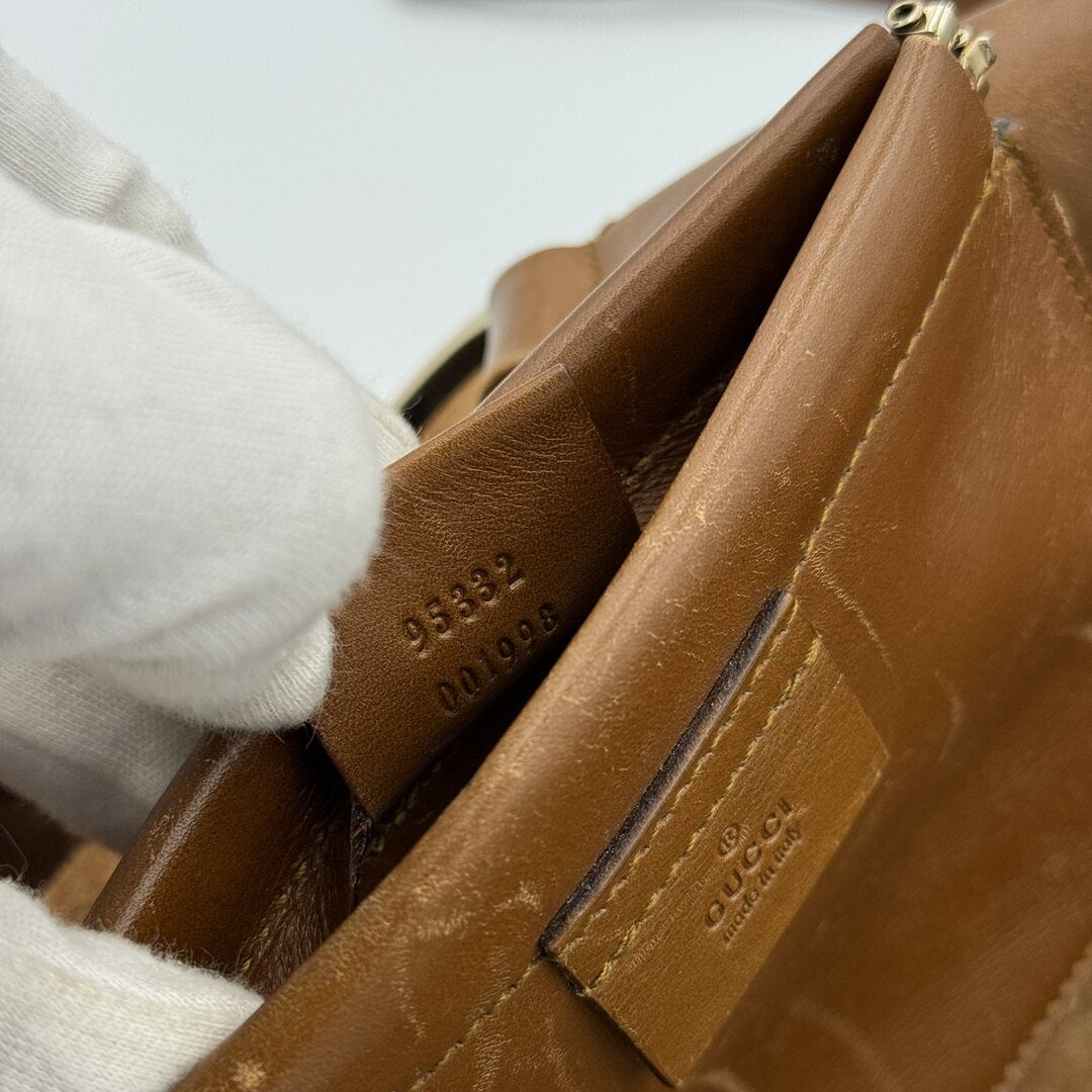 Gucci Hobo Croissant Suede Brown Shoulder Bag