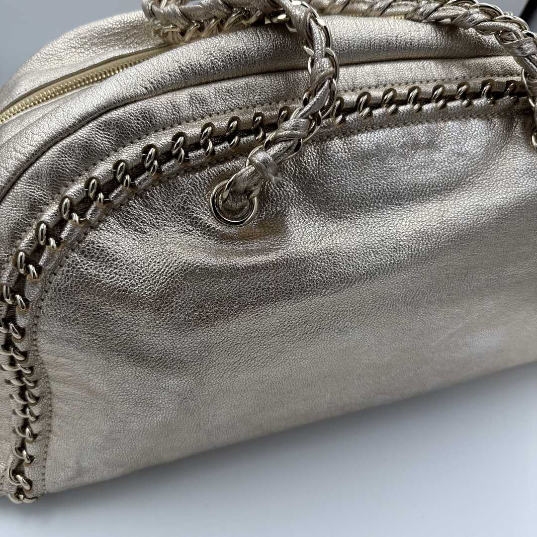 2006 Chanel Lux Ligne Bowler Gold Shoulder Bag