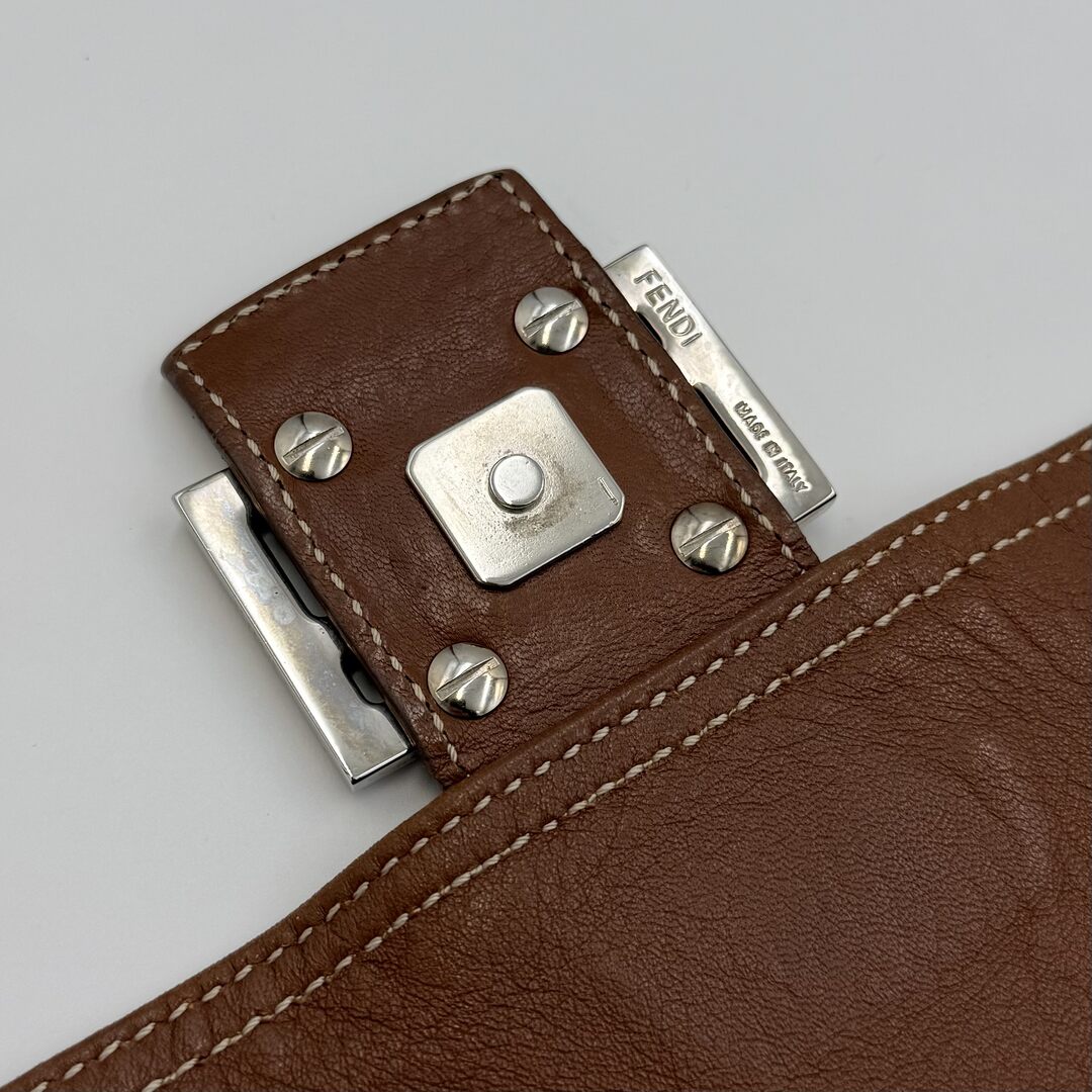Fendi Mamma Baguette Brown Leather Shoulder Bag