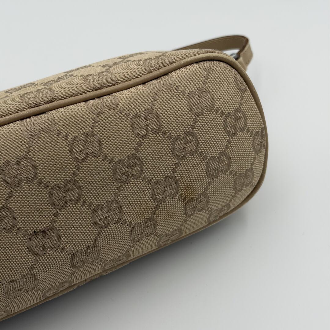 Gucci GG Monogram Beige Boat Pochette Handbag